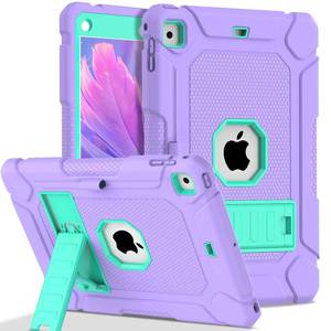 lot 6162 image: LTROP Case for iPad 6th 5th Generation & iPad Air 2, Slim Protective 9.7 Inch iPad Case with Pen Holder and Kickstand, PurpleGreen