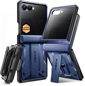 lot 6171 image: TONGATE for Z Flip 7 Case with Privacy Screen Protector, Stand & Belt-Clip Hinge Protection Anti-Slip, Full-Body Military Grade Protective Phone Case for Samsung Galaxy Z Flip 7 5g 2025, Blue