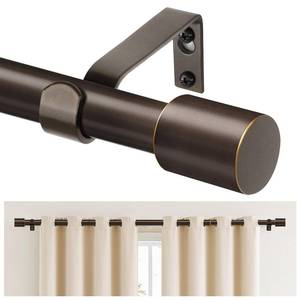 lot 6173 image: TONIAL Curtain Rod 16 to 30 Inch(1.3 to 2.5 ft), Adjustable Splicing Window Curtain Rods, 34 Drapery Rods for Windows, Decorative Single Rod with Modern Cap Finial, Bronze