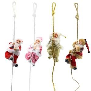 lot 6175 image: Novelty Climbing Santa Figurines on Rope, Festive Hanging Decorations for Xmas Gift & Home (Combination Set)