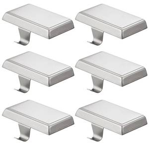 lot 6180 image: Festanlee 6 Pack Christmas Stocking Holders Ornament Hooks Mantel Weighted Stocking Hangers Metal Hanging Hooks Heavy Duty Stocking Holders Bases for Mantel Fireplace Party Decoration (Silver, 6)
