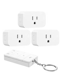 lot 6184 image: DEWENWILS Wireless Remote Control Outlet, No Wiring, Programmable & Expandable Electrical Outlet Switch, 100FT Control Range, 125V15A1875W Independent Control Outlet, 1Remote3 Outlets