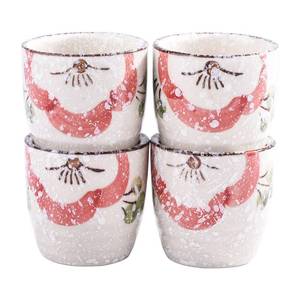 lot 6185 image: Whitenesser Set of 4 Japanese-Style Ceramic Sake Cups Handcrafted Sake Wine Glasses for Sushi Dinner, Asian Entertaining and Home Bars