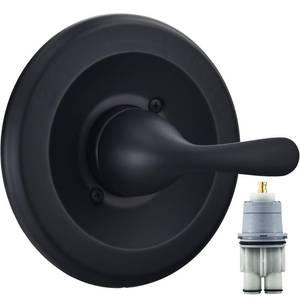 lot 6196 image: Replacement for Delta Classic 13 Series Single-Function Trim Kit, T13020-BL Matte Black Shower Handle, Fit Delta Shower Valve R10000 Series (Cartridge Included)