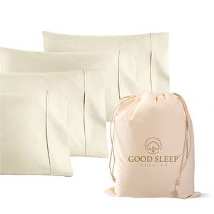 lot 6201 image: 1000 TC Ivory King Pillowcases Set of 4 100% Egyptian Cotton Pillow Cases with Long Staple Cotton & Sateen Weave, Silky Soft Hotel - Like Bed Pillow Covers for Comfy Sleeping, Snug Fit
