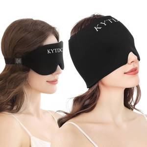 lot 6202 image: Migraine Relief Cap Gel Ice Head Wrap - Hot & Cold Therapy Soothing Headache Hat Ice Pack Mask, Headache Relief Wrap for Tension, Stress, Hangover&Puffy Eyes (Black, 1PC)