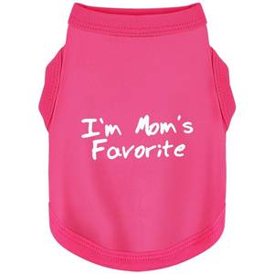 lot 6216 image: Cozy Sleeveless Canine Wear Dog Clothes, Soft, Lightweight, and Breathable Cotton Dog Shirt with Im Moms Favorite Print.Vest Tank Top Ideal for Small, Medium, and Large Breeds Rose Red L