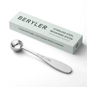 lot 6225 image: BERYLER 1PCS 12tsp(16tbsp, 2.5 ml) Single Measuring Spoon, Stainless Steel Individual Teaspoon, Metal Measure Scoop with Gift Box