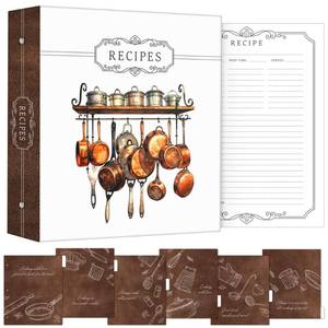 lot 7463 image: 8.5x11 3 Ring Binder, Recipe Book to Write in Your own Recipes, Family Recipe Binder  Recipe Binder with Plastic Sleeves, Full Recipe Page for Cooking Gifts