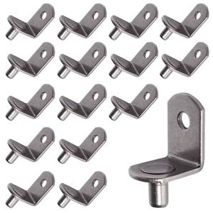 lot 8070 image: SDTWZW 5mm Shelf Pegs L-Shaped Cabinet Support Pins Bracket Style Clips for Bookcase Kitchen Closet Shelves Holders,16 PCS Gun Metal