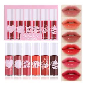 lot 8071 image: 4 Colors Lip Tint Stain Set,Mini Liquid Lipstick Moisturizing Long Lasting Plumping High Pigmented Lip Gloss Set,Lightweight Non-Stick Cup Matte Lipstick for Waterproof Cheek and Lip Tint Makeup A