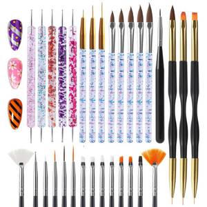 lot 8087 image: Artdone 31pcs Nail Art Brushes, Nail Art Tool Set, Dotting Tools, Dust Brush,Striping Brushes for Long Lines, Drawing Pen For Gel Polish Design supply
