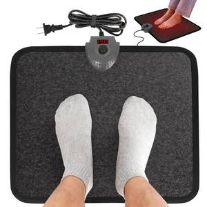lot 8093 image: Hodeamy Heated Floor Mat Under Desk for Foot Warmer - Wider 110V Adjustable Temperature Electric Space Heaters Heating Pad - Carbon Crystal & Energy Saving Feet Warmers for Office,Home (Black Gray)