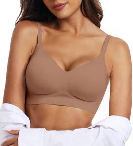 lot 8106 image: OEAK Womens Wireless Bras Comfortable Push Up Bra No Underwire Bra Full Support Lift Bralette Everyday Seamless Tshirt Bras Coffee M