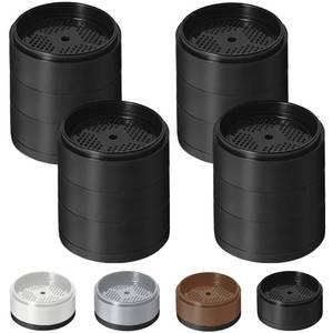 lot 8121 image: Bed Risers 1 inch, 2 inch, 3 inch, 4 inch Heavy Duty, Adjustable Furniture Riser for Table Desk Couch Sofa Chair Refrigerator Washing Machine, Stackable Bed Raisers Blocks (Black 4 Pack, 111 inch)