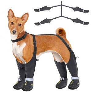 lot 8126 image: Idepet Dog Suspender Boots, Anti-Slip & Fall Waterproof Tall Shoes Legging for Small Medium Dog, Adjustable Suspender Boots for Winter Snow Rain Hiking Paws Protector 3