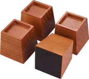 lot 8132 image: MONTIHOLD Premium Pine Wood 4-Inch Furniture Risers �� Heavy-Duty, 2000 Lb Capacity, Floor Protectors, Easy to Install, Versatile for Beds, Sofas, & More