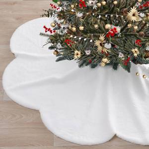 lot 8137 image: Baccessor White Christmas Tree Skirt 48 Inch Scalloped Faux Fur Plush Soft Xmas Tree Skirt Large Tree Skirt for Christmas Home Decorations Holiday Party Ornaments Indoor Decor