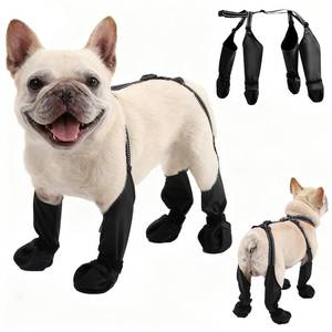 lot 8147 image: BECEMURU Winter Dog Boots Leggings with Anti-Slip Sole, Dog Paw Protector, Perfect for Outdoor Walking, Hiking, Waterproof and Anti-Fall Dog Shoes with Adjustable Strap (S)