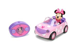 lot 8155 image: Disney Junior Minnie Mouse Roadster RC Car with Polka Dots, 27 MHz, Pink with White Polka Dots, Standard (97161)