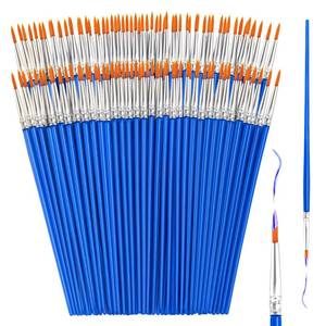 lot 8183 image: ZRLEI 110Pcs Paint Brushes Bulk Small for Kids - Fine Detail Set for Classroom, Model, Canvas, Face, Nail Art, Acrylic, Watercolor, and Craft Supplies
