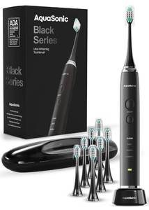 lot 8206 image: Aquasonic Black Series Ultra Whitening Toothbrush �� ADA Accepted Electric Toothbrush- 8 Brush Heads & Travel Case �� 40,000 VPM Electric Motor & Wireless Charging - 4 Modes w Smart Timer