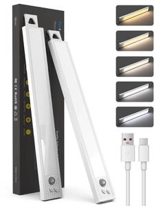 lot 8211 image: TheDeco Under Cabinet Motion Sensor Lighting - 16 Inch Wireless Under Cabinet Lighting, Rechargeable with Magnetic Mount, 5CCT Adjustable for KitchenHallway (White, 1pk)