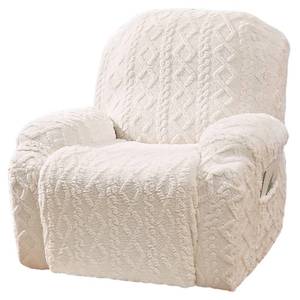 lot 8216 image: FUANGUI Recliner Chair Cover 4-Pieces Lazyboy Cover for Recliner Chair with Storage Pockets Furniture Protector for Living Room, Jacquard Sofa Slipcover for Kids, Pets, Dog and Cat,50