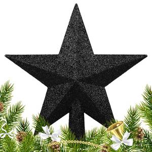 lot 8223 image: DERAYEE Christmas Tree Topper, 7.9 Inch Black Christmas Tree Star Tree Topper Glitter Xmas Tree Top Star for Christmas Tree Decoration