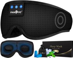 lot 8226 image: MUSICOZY 3D Bluetooth Sleep Mask with Headphones, Wireless Music Sleep Headband Eye Mask for Side Sleepers, Ideal for Sleeping, Travel, Meditation, Cool Gadgets Unique Gifts