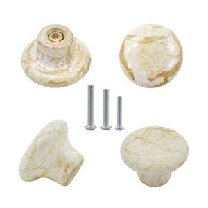 lot 8227 image: Renashed 10 Pack 1.2 Ceramic Knobs Door Handle Cabinet Drawer Marble Finish Cupboard Pull for Cupboards, Wardrobe, Drawer, Dresser, Chest