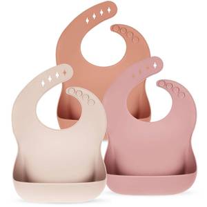lot 8230 image: Eascrozn Silicone Bibs for Babies Toddler Set of 3, BPA Free, Soft Adjustable Waterproof Bibs for Feeding Essentials