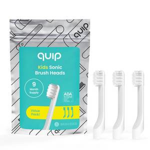 lot 8231 image: quip Sonic Toothbrush Replacement Heads for Kids - 3 Pack - Verified quip Small Brush Head Refills for Electric Toothbrushes - Soft Bristles, Compact & Flexible - Last 3 Months Each