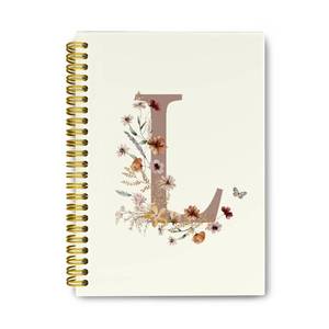 lot 8237 image: THDSE Presonlized Floral Initial Letter L Journaling Notebooks, Vintage Girly Hardcover Spiral Notebooks for School, Monogrammed Gifts for Women Girls, Cute School Supplies Lined Notebook 5.5 x 8.3