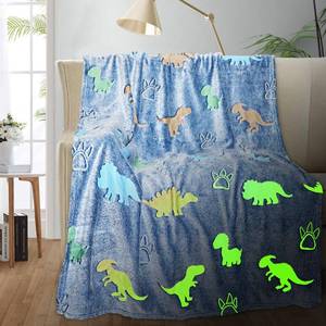 lot 8250 image: TEHALK Dinosaur Glow in The Dark Blanket for Kids, Toddler Blanket for Boys, Dinosaur Gifts for BoysKids, Soft Fleece Blanket Throw, Birthday Gifts 40x60