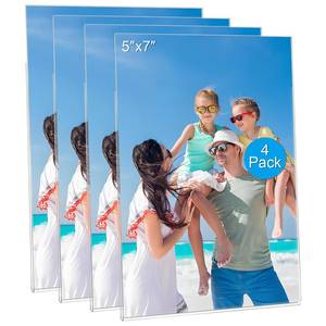 lot 8255 image: Douildhaiy 4 Pack Magnetic Picture Frames for Refrigerator, 5x7 Magnetic Photo Holders for Fridge, Acrylic Magnetic Picture Frame for Displaying Frames,Children Artworks