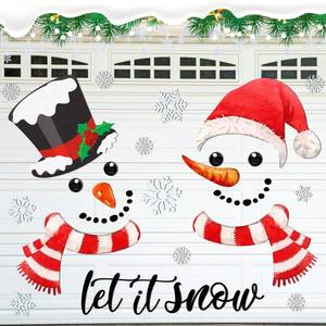 lot 8262 image: Copkim Christmas Garage Door Decoration Magnetic Garage Door Decor Set Christmas Refrigerator Magnets Decals Buffalo Plaid Santa Snowman Car Stickers for Outdoor Xmas Holiday (Snowman)