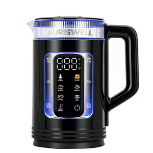lot 9143 image: Auriswell Electric Tea Kettle with Temperature Control, Glass smart Water Boiler for Tea, Coffee & Boil, Automatic Shut Off, 12h Keep Warm & One-Touch 6 Presets