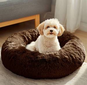 lot 11055 image: JOLLYVOGUE Dog & Cat Bed, Calming Anti-Anxiety Pet Bed for Small Dogs, Fluffy Donut Cushion for Small and Medium Pets (20)