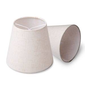 lot 11068 image: Small Lamp Shade Clip on Bulb for Candelabra Bulbs, Mini Lampshades for Chandeliers, Home Decor Barrel Beige Fabric Linen Lampshade for Table Chandelier Wall Lamp Ceiling Lamps 4x6x5 Inch 2 Packs��