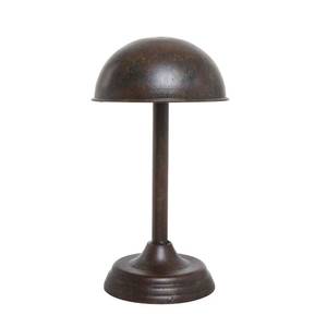 lot 13361 image: MyGift Hat Organizer, Metal Cowboy Hat Stand for Display, Antique Tabletop Wig Cap Helmet Stand, Brown Dome Shape