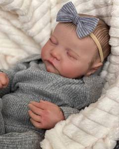 lot 13363 image: FOCKOF Realistic Reborn Baby Dolls Girl 17-Inch Soft Vinyl Lifelike Real Life Baby Dolls Babe Reborn Accessories for 3 Years Old (Gray)