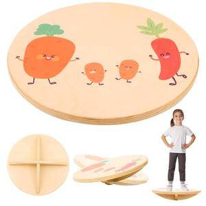 lot 13366 image: Wooden Balance Board with Crossed Base Balance Kids Rocking Seesaw Balance Board Sensory Training Rocking Board Balance Training Equipment Indoor Outdoor (Red)