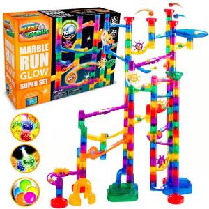lot 13367 image: Marble Genius Marble Run Track - 200-Piece, Multicolor, Space Theme - Glow-in-The-Dark Marble Set & STEM Building Toy & Race Track for Ages 4
