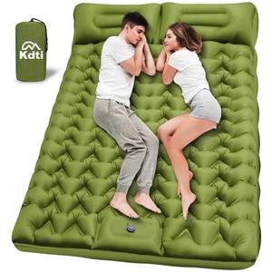 lot 13370 image: Kdti Double Camping Sleeping Pad with Pillow, Built-in Foot Pump Inflatable Sleeping Pad, Ultralight Air Mattress, Durable Waterproof Camping Pad for for Tent, Backpacking, Hiking