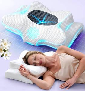 lot 13377 image: Sleep Doctor Approved Cervical Neck Pillow for Sleeping, Ergonomic Contour Side Sleeper Pillows for Adults, Cooling Orthopedic Pillow for Pain Relief Support, Memory Foam Pillows Back Stomach Sleepers
