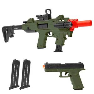 lot 13402 image: Soft Bullet Toy Gun Blaster Soft Bullet Toy Dart Hand Gun Pistol Foam Shell ejecting Blasters with 2 Clips, Gifts for Boys Girls Adults Age 8