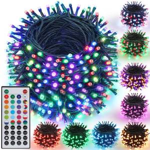 lot 13405 image: Joomer Color Changing Christmas String Lights,164FT 500 LED RGB LED String Lights Outdoor Fairy Twinkle Tree Light with Remote Timer Plug in for Room Indoor Wedding Party Christmas Decorations