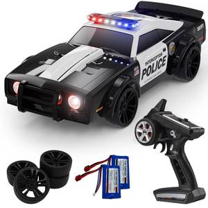 lot 13413 image: captainrc SG1614 RC Drift Car 2.4GHz 116 Scale 4WD High Speed Remote Control Cars Drift Police Car Model, Equipped with Cool Lights and Drift Tires