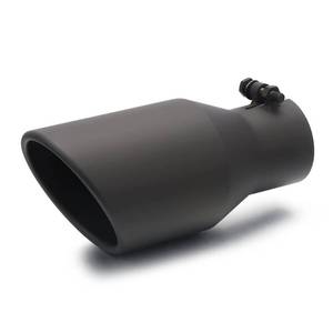 lot 13416 image: LCGP 2.5 Inch Inlet Exhaust Tip, 2.5 x 4 x 9Black Exhaust Tailpipe Tip for Truck With Bolt On Design